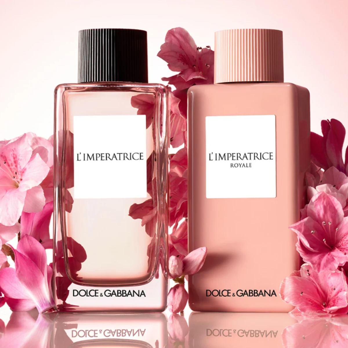 Two LImperatrice Royale bottles among flowers