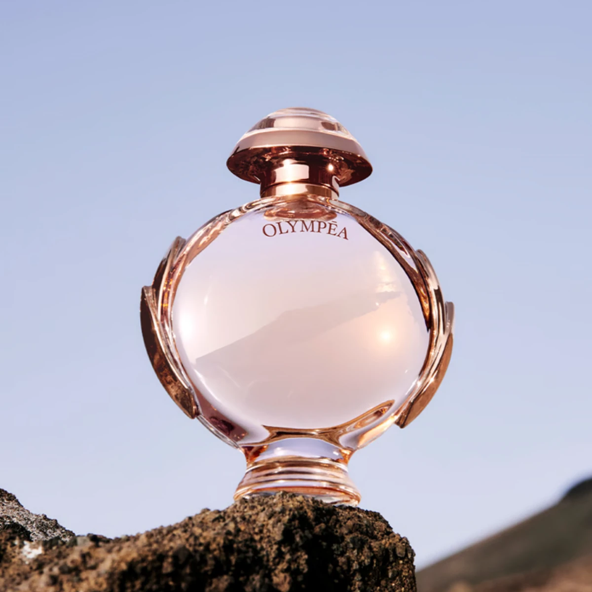 Olympea on a rock at dusk