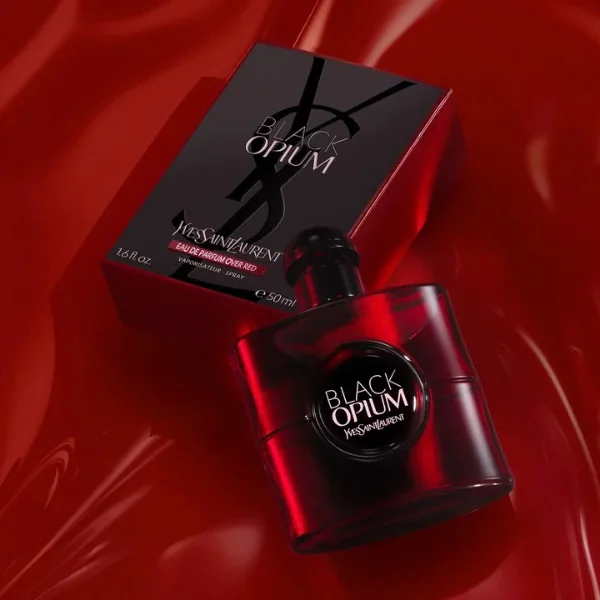 Black Opium Over Red with its box