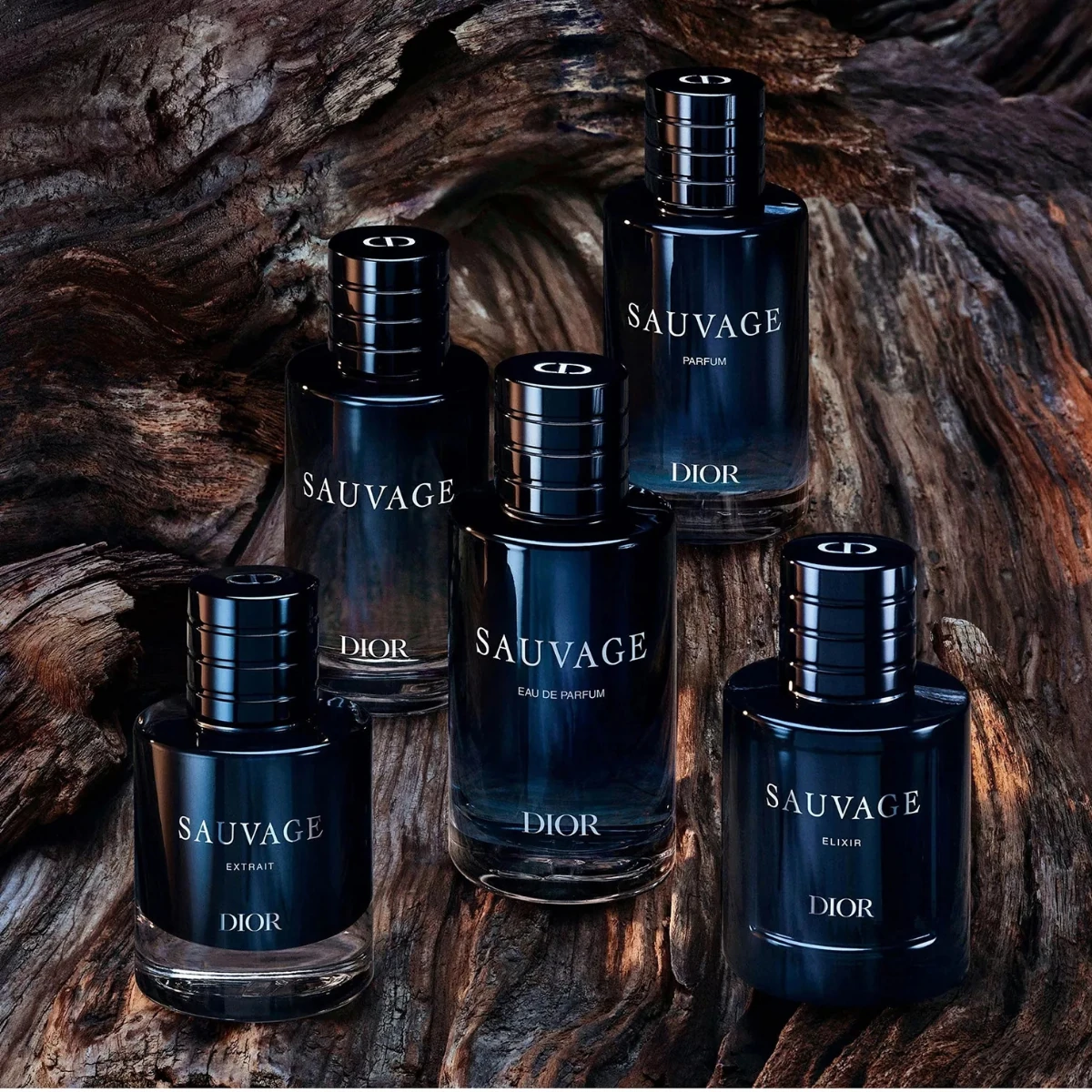 The Sauvage range on weathered wood