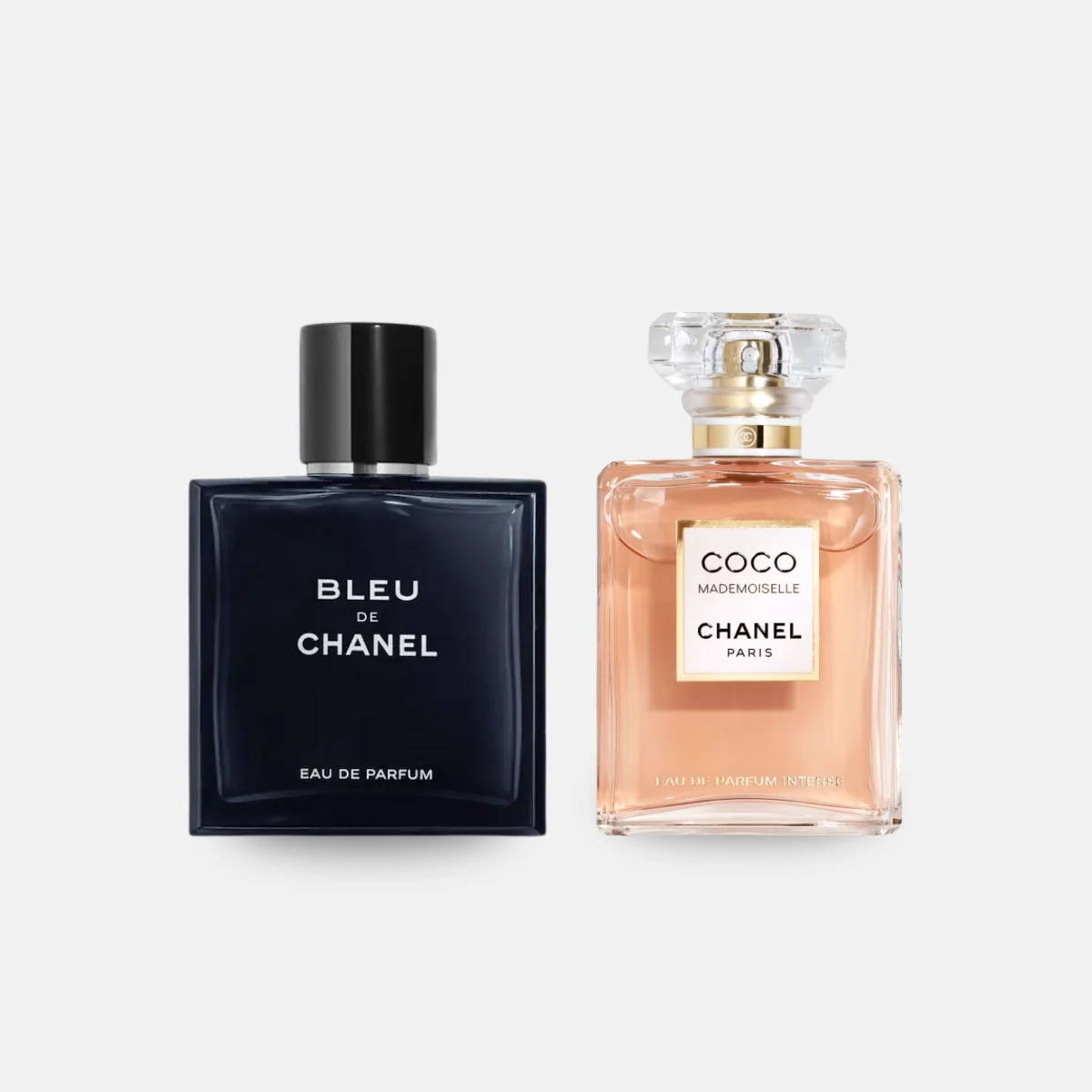 Bleu de Chanel and Coco Mademoiselle side by side